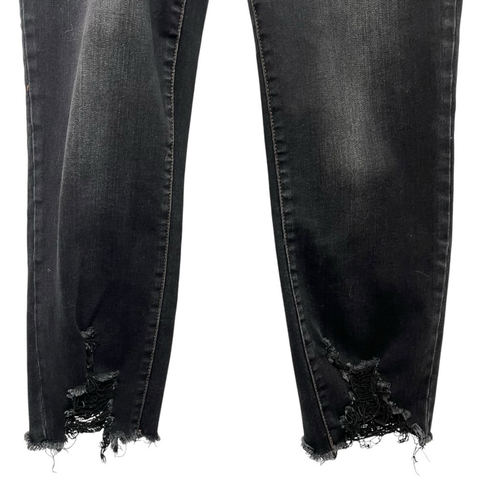 Judy Blue Black Distressed Cropped Straight Leg Stretch Denim Women’s 31 - Picture 6 of 15